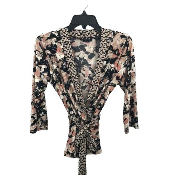 Axcess Faux Wrap Blouse Womens M Used - Picture 3 of 12